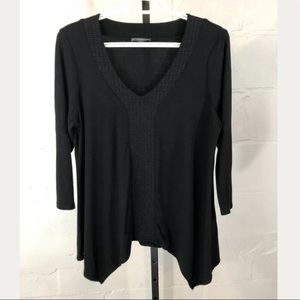 Adrianna Papell Black Long Sleeve Top
